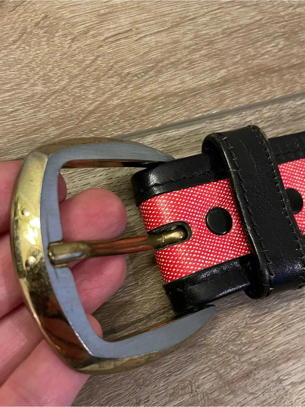 Full grain steerhide and canvas belt size 36 unisex